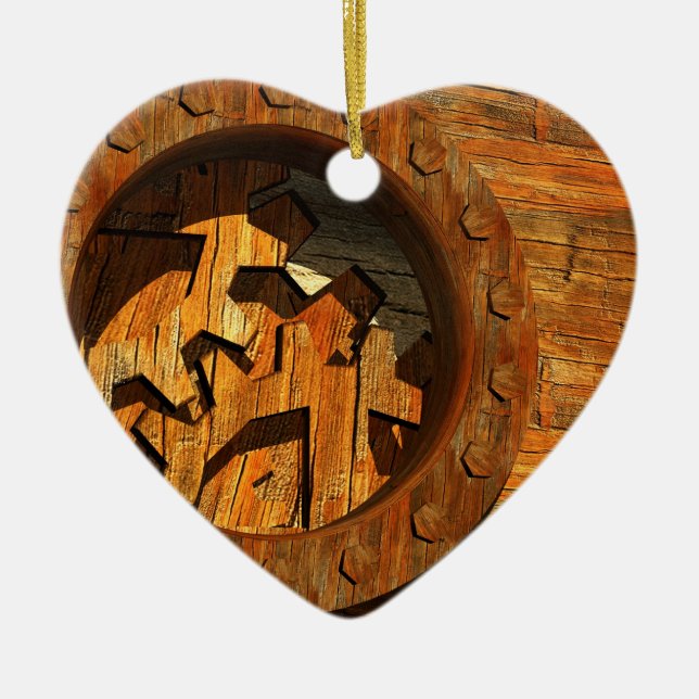 Ornamento De Cerâmica relógio steampunk (Frente)