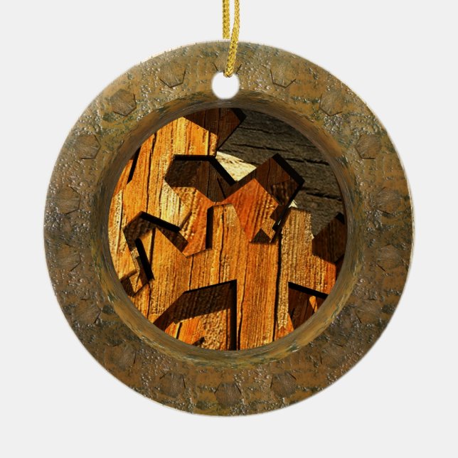 Ornamento De Cerâmica relógio steampunk (Frente)