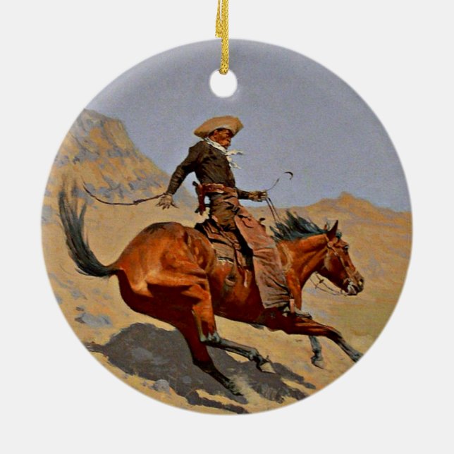 Ornamento De Cerâmica Remington - O Cowboy, (Traseira)