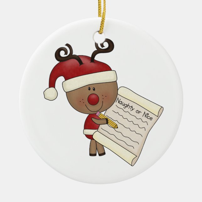 Ornamento De Cerâmica Rena de Rudy impertinente ou NIC (Frente)