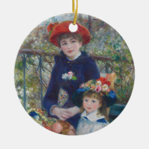 Ornamento De Cerâmica Renoir Duas Irmãs Varanda Impressionismo Francês
