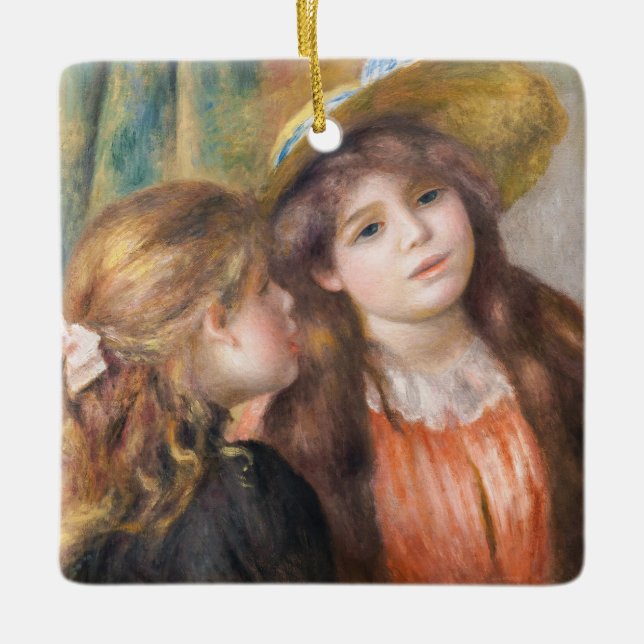 Ornamento De Cerâmica Renoir - Retrato de Duas Meninas (Frente)
