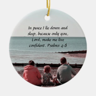 Ornamento De Cerâmica Repouso pacífico - Design Inspiracional Psalm 4:8