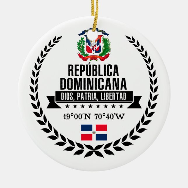 Ornamento De Cerâmica República Dominicana (Frente)