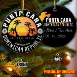 Ornamento De Cerâmica República Dominicana do Punta Cana - Retro Souveni<br><div class="desc">Este retrô Punta Cana da República Dominicana Vintage design faz um excelente de Natal ou presente de aniversário para fãs da praia de Punta Cana. O retroverão vibes design é um presente perfeito para amantes de viagem e fãs de destinos tropicais.</div>