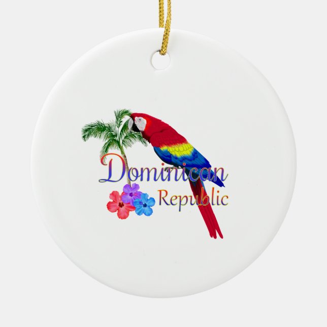 Ornamento De Cerâmica República Dominicana tropical (Frente)