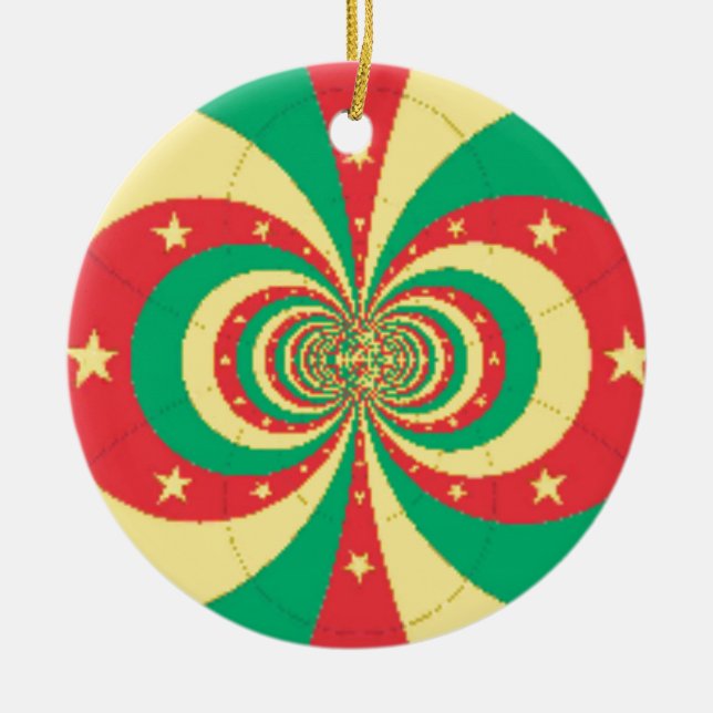 Ornamento De Cerâmica République du Cameroun, estrela de cinco pontas (Frente)