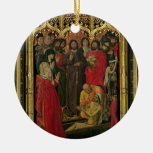 Ornamento De Cerâmica Ressurreição do Triptych de Lazarus; O