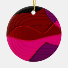 Ornamento De Cerâmica Resumo 328 - Rosa Vermelho Roxo