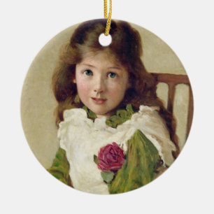 Ornamento De Cerâmica Retrato da filha do artista (óleo em canvas)