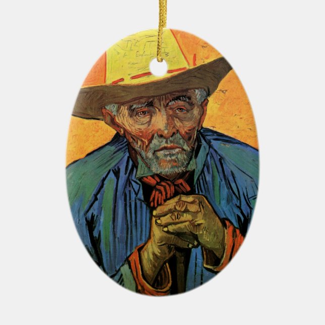 Ornamento De Cerâmica Retrato da Paciência Escalier por Vincent van Gogh (Frente)