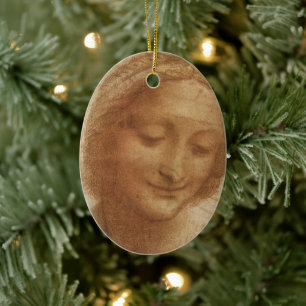 Ornamento De Cerâmica Retrato da Santo Anne de Leonardo da Vinci