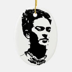 Ornamento De Cerâmica Retrato da sombra de Frida