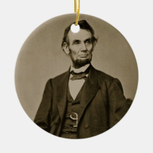 Ornamento De Cerâmica Retrato de Abraham Lincoln (1809-65) (foto de b/w)