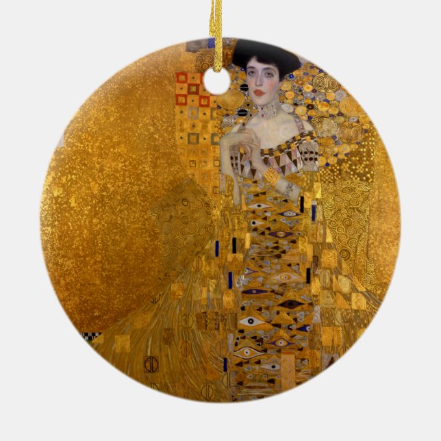 Ornamento De Cerâmica Retrato de Adele Bloch-Bauer por Gustavo Klimt (Traseira)