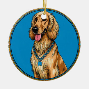 Ornamento De Cerâmica Retrato de Cachorro Arte de Animal de Estimação Vi