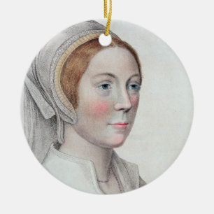 Ornamento De Cerâmica Retrato de Catherine Howard (1520-42) gravado