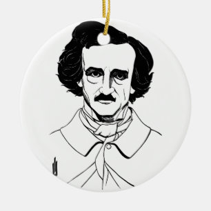 Ornamento De Cerâmica Retrato de Edgar Allan Poe