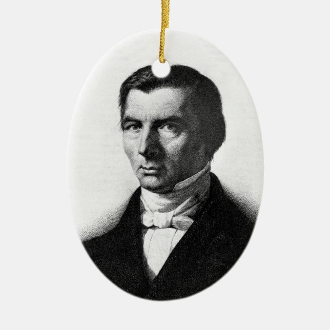 Ornamento De Cerâmica Retrato de Frederic liberal clássico Bastiat (Frente)