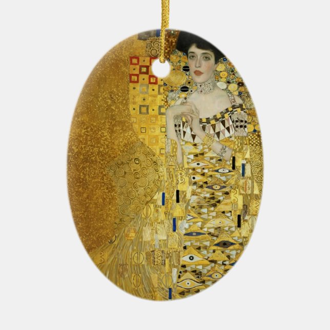 Ornamento De Cerâmica Retrato de Gustavo Klimt- de Adele Bloch-Bauer mim (Frente)