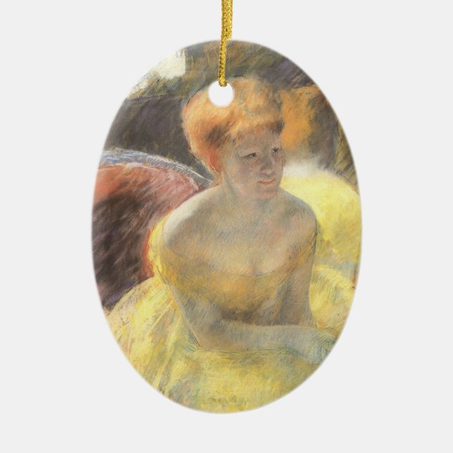 Ornamento De Cerâmica Retrato de Lydia na Ópera de Mary Cassatt (Frente)