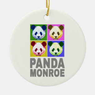 Ornamento De Cerâmica Retrato de Pop de Arte do Urso Panda Monroe