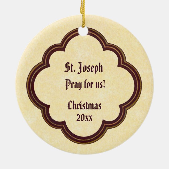 Ornamento De Cerâmica Retrato de Rua. José num Octofoil (TF 02) (Traseira)