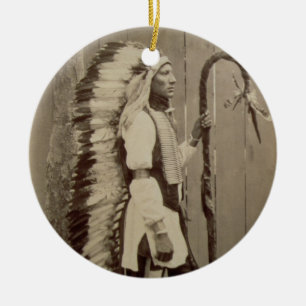 Ornamento De Cerâmica Retrato de um nativo americano 'de Buffalo Bill
