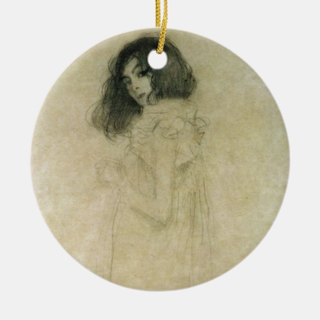 Ornamento De Cerâmica Retrato de uma jovem mulher, 1896-97 (Frente)