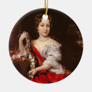 Ornamento De Cerâmica Retrato de uma jovem senhora (óleo em canvas)