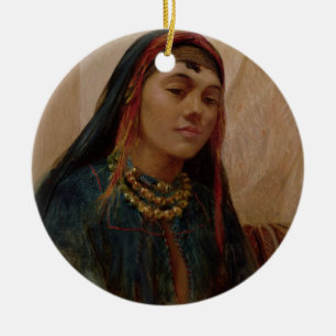 Ornamento De Cerâmica Retrato de uma menina do Oriente Médio, c.1859