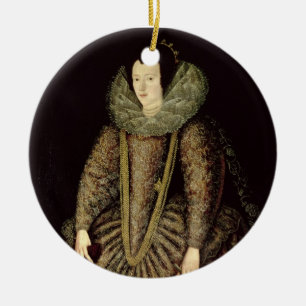 Ornamento De Cerâmica Retrato de uma senhora no vestido Isabelino