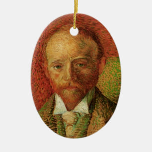 Ornamento De Cerâmica Retrato de Van Gogh do comerciante de arte