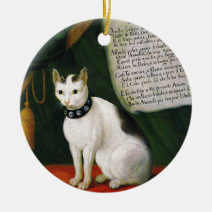 Ornamento De Cerâmica Retrato do Gato Armellino