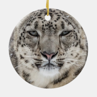 Ornamento De Cerâmica Retrato do Leopardo da Neve