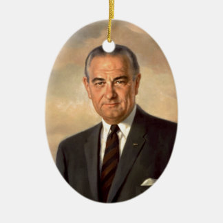 Ornamento De Cerâmica Retrato do oficial de Lyndon Johnson