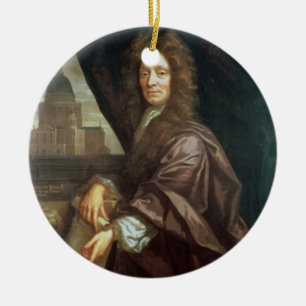 Ornamento De Cerâmica Retrato do senhor Christopher Wren (óleo em