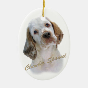 Ornamento De Cerâmica Retrato do Spaniel de Clumber