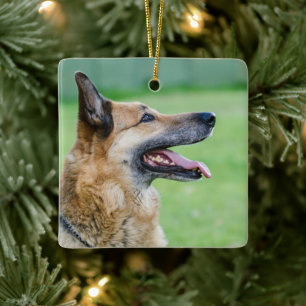 Ornamento De Cerâmica Retrato German shepherd