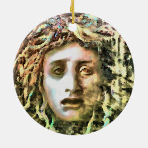 Ornamento De Cerâmica Retrato Medusa de um Gorgão