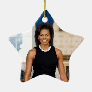 Ornamento De Cerâmica Retrato oficial da primeira senhora Michelle Obama