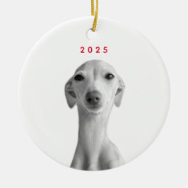 Ornamento De Cerâmica Retrato Personalizado de Animal de Estimação Moder