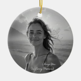 Ornamento De Cerâmica Retrato Personalizado Dela – Presente de Foto Simp