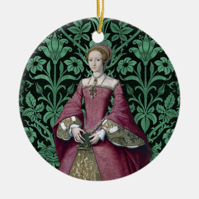 Ornamento De Cerâmica Retrato Princesa Elizabeth Tudor, Rainha (Frente)