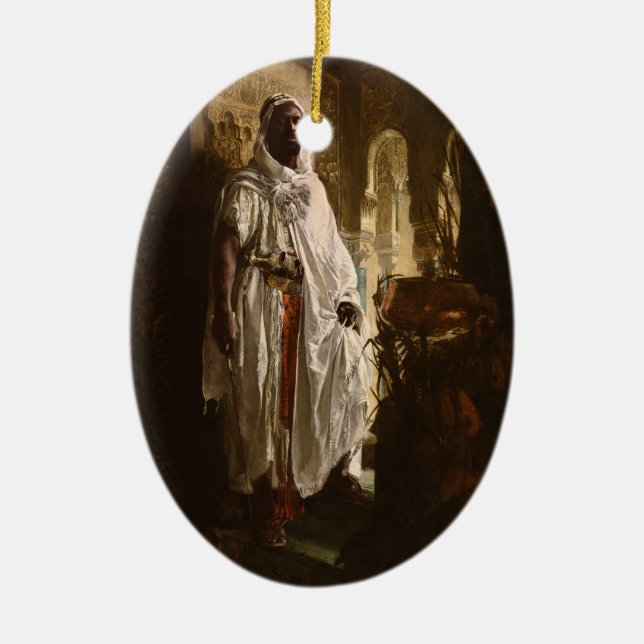 Ornamento De Cerâmica Retrato Principal de Pintura Africana (Frente)