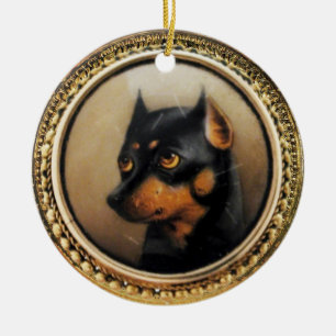 Ornamento De Cerâmica RETRATOS DE CACHORRO MINIATURA Pincher