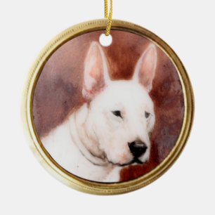 Ornamento De Cerâmica RETRATOS DE CÃO DA MINIATURA VITORIANA,Bull Terri