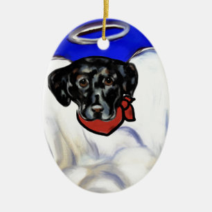 Ornamento De Cerâmica Retriever Labrador Preto