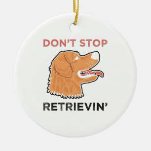 Ornamento De Cerâmica Retriever ouro - Não Pare de Recuperar