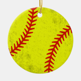 Ornamento De Cerâmica Retro Athletic Softball Fastpitch Game Day Style